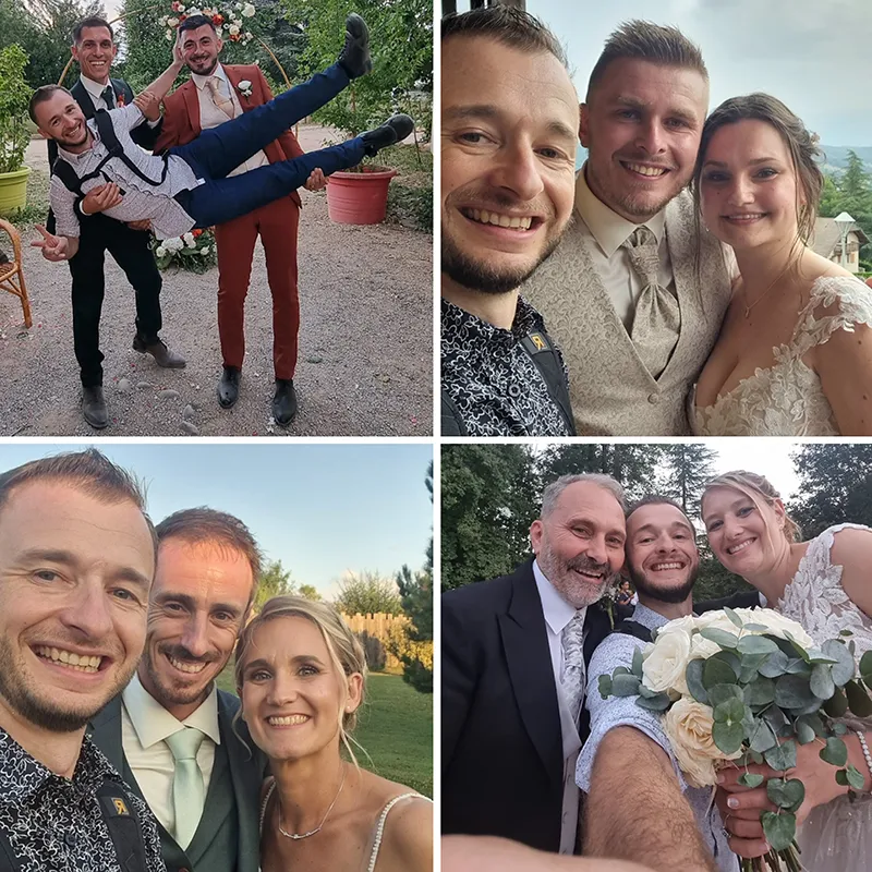 Photographe de mariage à Grenoble et en Isère - Selfie avec mes mariés - Studio Martin Morel